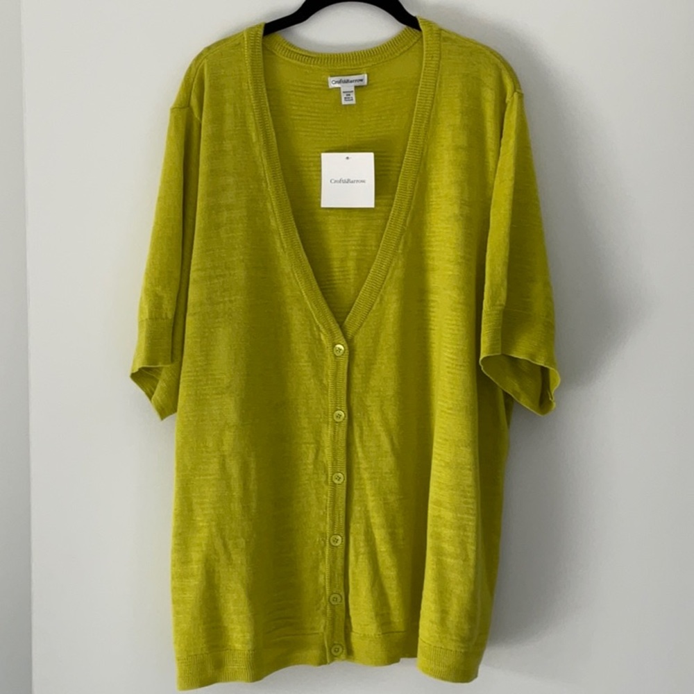 Croft and Barrow Short Sleeve Sweater - NWT - Size 3X - Lightweight- Button Down